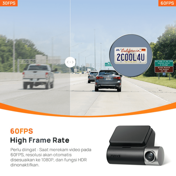 70mai Dash Cam A510 Set GPS Sony Starvis 2 4G Live Control HDR Front 1944P Rear 1080P - Image 7