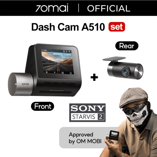 70mai Dash Cam A510 Set GPS Sony Starvis 2 4G Live Control HDR Front 1944P Rear 1080P - Image 2