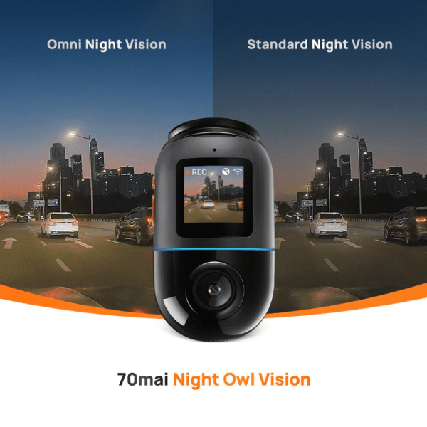 70mai Dash Cam Omni X200 360° Full View 4G Connect HD 1080P FOV 140° - Hitam, Built-in 64G/128GB - Image 3