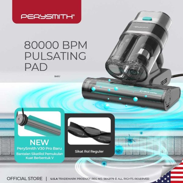 PerySmith V30 Pro Ultrasonic Double Dust Cup Anti Dust Mite UV - Image 2