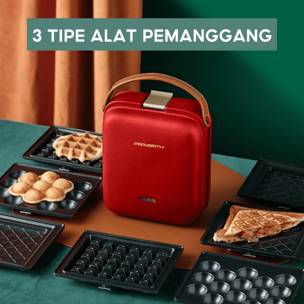 PerySmith WM360 3 in 1 Waffle Maker Listrik Nonstick Alat Pembuat Waffle Elektrik - Image 2