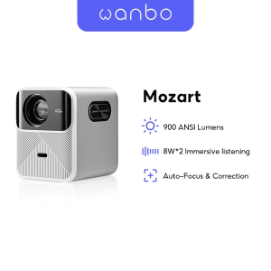 Wanbo Mozart Smart Projector 900 ANSI Lumens HD 1080P Auto-Focus 8W Speaker Bluetooth 5 2G+32G Android 9.0