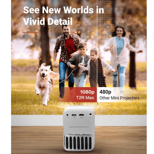 Wanbo T2R Max Smart Projector 350 ANSI Lumens 1080P Decode 4K Android 9.0 1+16G - Image 7