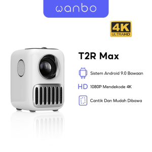 Wanbo T2R Max Smart Projector 350 ANSI Lumens 1080P Decode 4K Android 9.0 1+16G