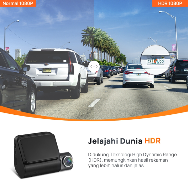 70mai Dash Cam A200 Set Dual-Channel HDR 1080P Fov-130 Night Owl Vision - Front+Rear - Image 2