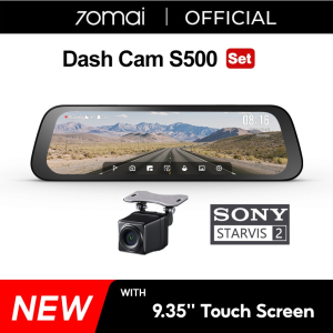 Dash Cam 70mai S500 Set 9.35″ Full-Laminated Touch Screen 3K Resolution Fov 138° SONY STARVIS 2 Depan dan Belakang