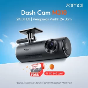 Dashcam 70mai M310 2K QHD Pengawasan Parkir 24 Jam Voice Control FOV 130°